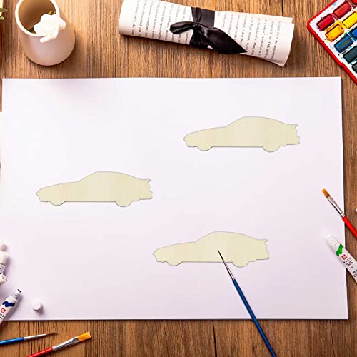 Creaides 20Pcs Sports Car Wood Diy Craft Cutout Wooden Sports Car Shaped Unfinished Wood Ornaments Gift Tags For Baby Shower Birthday Christmas Party Decorations, 3.94X1.26 In #TOP5