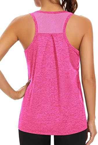 Workout Tank Tops for Women Gym Exercise Athletic Loose fit Yoga Tops Mesh Racerback Sports Shirts