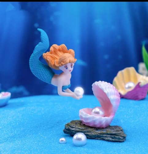 Image of VRB Dec 4 Pcs Miniature Showpiece Set for Home Decor,Car Dashboard,Valentine,Living Room,Gifts Figurines,Cake Decoration Items,Figurines for Home Decor. (4 Pcs Aquarium Fairy Miniatur)