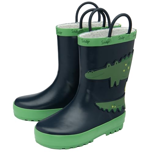 NorthSole Kids Wellies Boys & Girls Childrens Rubber Wellington Boots - Crocodile - UK 7