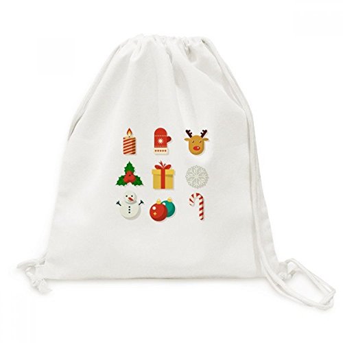 Sac shopping Joyeux Noël en toile avec cordon, l'emballage réutilisable idéal pour vos cadeaux