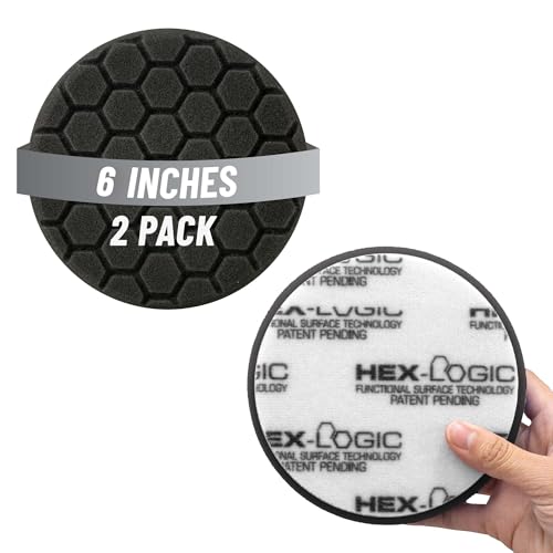 Chemical Guys Hex-Logic 6.5" Quantum Buffing Pad Black (2 Pack) - Finishing Pad for Ultra-Soft Paintwork and Final Polish - Works with Dual Action and Rotary Polishers (BUFX116HEX602) - image 1