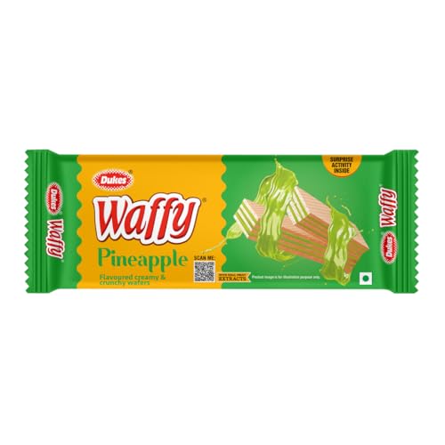Image of Dukes Waffy - Refined Wheat Flour Pineapple Flavoured Creamy & Crunchy Wafers,60 /55 Gram