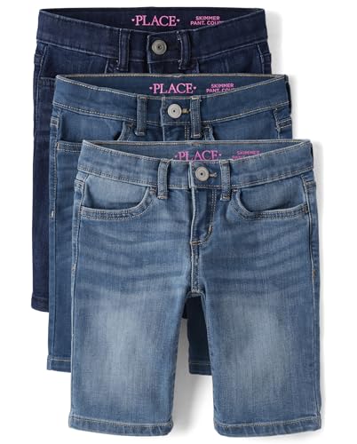 The Childrens Place Denim Skimmer Shorts Light Blue/Blue/Dark Blue 8