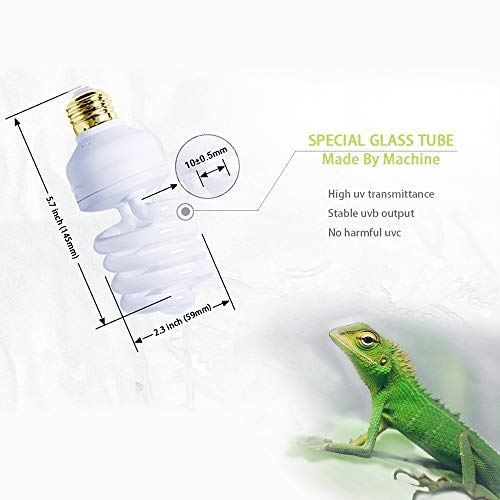 LUCKY HERP Reptile UVA UVB Light 5.0 13W Compact Fluorescent Tropical Terrarium Lamp - Image 5