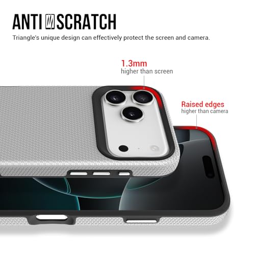 Image of NOXO Ultra-Hybrid Triangle Back Case Cover for iPhone 17 Pro, | Shockproof Design | Camera Protection | Soft TPU & Rugged PC | Bumper Case Cover for iPhone 17 Pro, (Frost White)