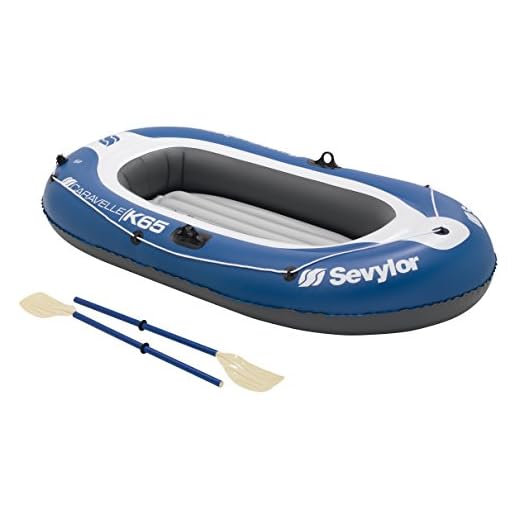 Sevylor Schlauchboot Caravelle KK65, aufblasbares Boot für 2 Personen inkl. 2 Ruder und Fußpumpe, 228 x 120 cm