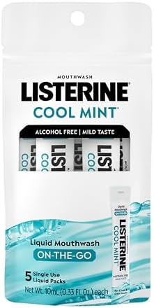 Listerine On-The-Go Cool Mint Alcohol Free Mouthwash Packets, Ora...