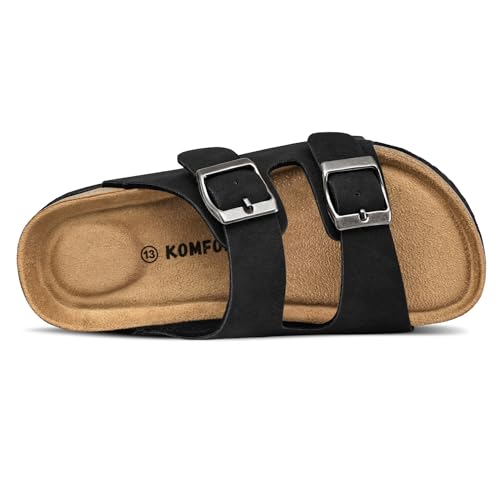 Image of K KomForme Kids Sandals Boys Girls Slide Cork Footbed Slipper with Adjustable Straps for Little Kid /Big Kid