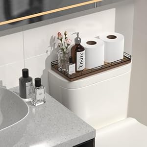 Acacia Bathroom Toilet Tank Tray, 13" Wood Toilet Paper Storage Basket Back of Toilet Basket Organizer, Vanity Tray for Perfume Makeup Candle Kitchen Counter Coffee Table Decor Acacia Bathroom Toilet Tank Tray 13 Wood Toilet Paper Storage Basket Back of Toilet Basket Organizer Vanity Tray for Perfume Makeup Candle Kitchen Counter Coffee Table Decor