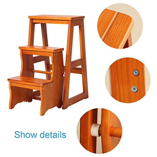 Taburete plegable de madera con 3 escalones para cocina en color verde 4