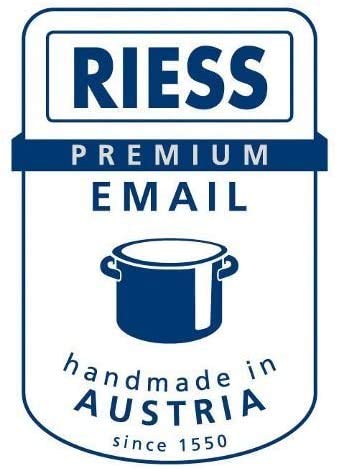 Foto von Riess, 0558-009, Emailieset Black Magic, 5-teilig, bestehend aus: Fleischtopf mit GD � 16, 20, 24 cm, Kasserolle mit GD � 20 cm, Email Pfanne � 28 cm, extra stark