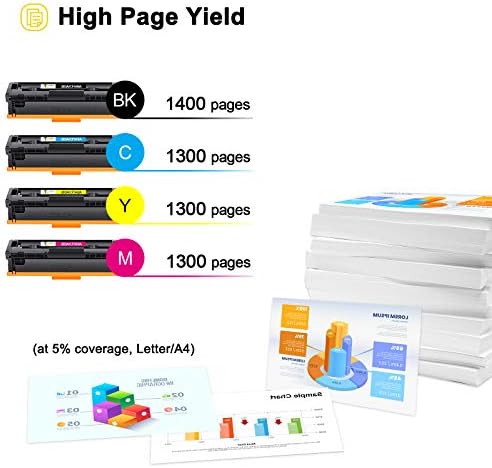 Toner Bank Compatible Toner Cartridge Replacement for HP 203A CF540A 203X CF540X Color LaserJet Pro MFP M281fdw M254dw M280nw M254nw M281cdw M254dn M281fdn M281 (Black,Cyan,Yellow,Magenta, 4-Pack)
