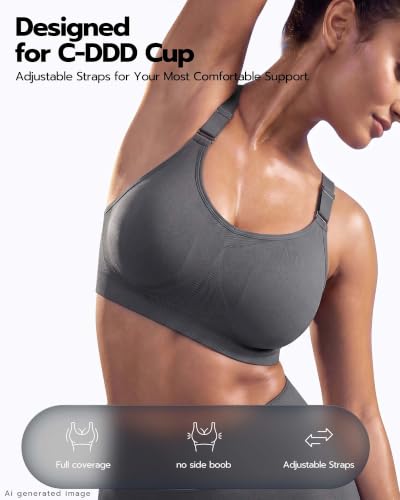 Image of FITTIN Support Sports Bra for Large-Bust: Adjustable for More Workouts