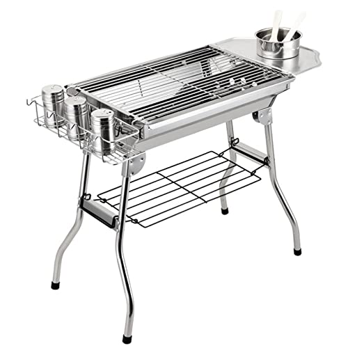 Barbecue portable pliable en acier inoxydable avec grille démontable