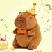 redaica Happy Birthday Capybara Plush,Cute Capybara Stuffed Animal,Soft Kawaii Capibaras Stuff Toy for Kids,Capibara Plushies Birthday Party Decorations Gift for Boys Girls(10inch)