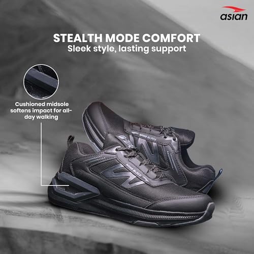 Image of ASIAN Civic-01 Men's Sports Running Shoes | Lightweight Sneakers with Breathable Mesh Upper, Shock-Absorbing Cushion Midsole & Non-Slip Outsole for Running, Walking & Gym