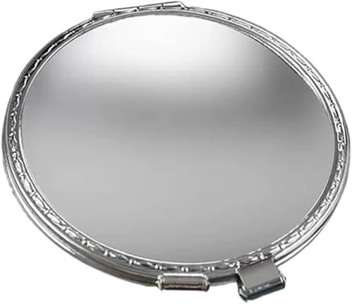 Vintage Small UFO Trench Windproof Copper/Brass Lighter, Round Kerosene Lighter, Refillable Portability Semi-Automatic Lighters, Compact Lighters Fancy Gifts for Men Women(Silver)