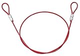 Brady 131064 Double Looped Lockout Cable, Plastic Coated Steel, 4' Cable, Red