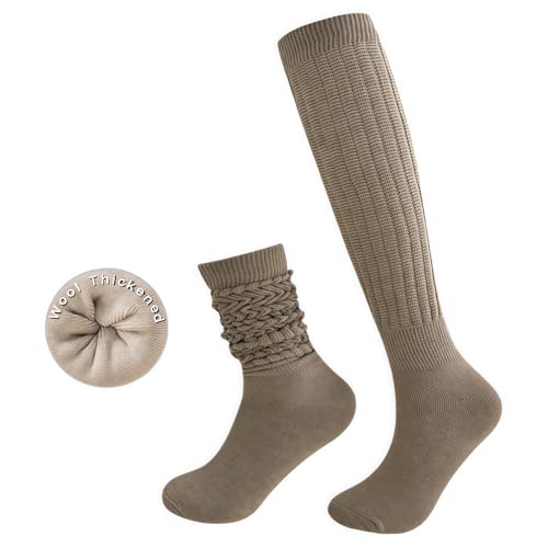 Wool Calf Socks for Girls Thickened Terry Slouch Soft Winter Warm Cozy Fabric Loose Women Scrunch Thermal Anime Socks