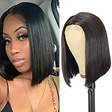 Short Bob Wigs Human Hair 4X1 T Part Lace Wigs Brazilian Virgin Hair Middle Part Straight Bob Wig...