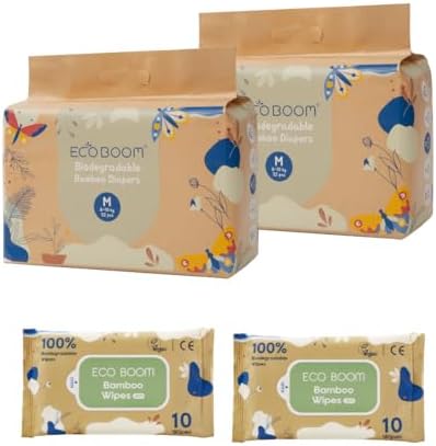 ECOBOOM JOY- Pañal Ecológico de BAMBÚ. 70% Biodegradable, Hipoale...