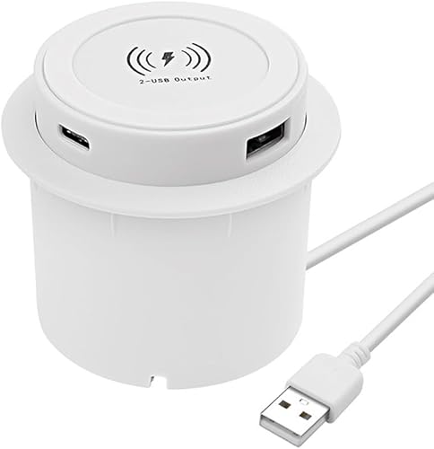 Estación de carga inalámbrica rápida 3 en 1 con salida de 10 W, enchufe USB de escritorio desplegable para smartphone, reloj inteligente y
