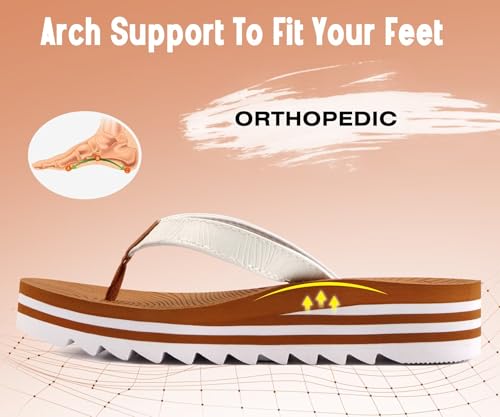 Image of KuaiLu Women's Arch Support Platform Flip Flop Sandals