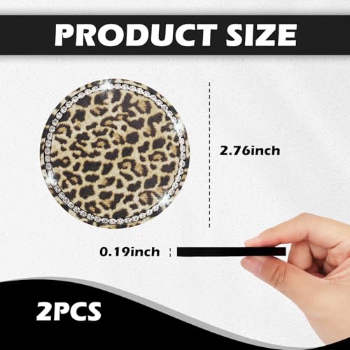 2 PCS Portavasos para Autos con Estampado Leopardo y Piedras miniatura 2