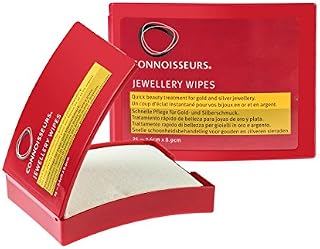Connoisseurs Jewellery Wipes | 25 Jewellery Cleaning Wipes for Gold & Silver Jewellery | Anti-Tarnish Protective Shield | Dry, Disposable & Non-Toxic