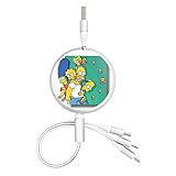 シンプソンズ (6) 充電ケーブル ライトニング 3in1 Usb ケーブル アップル、Android、Tpye-Cインターフェース Usb ケーブル 3a急速充電 高速データ転送 1.15m三合一伸縮データ線 同時に充電して