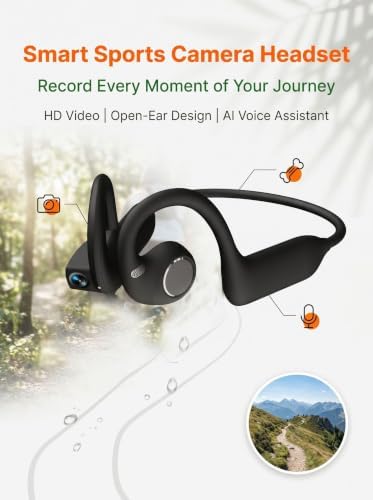 8MP Smart Camera Open-Ear Headset, EIS Video, AI Assistance&12H Battery (A) - 1