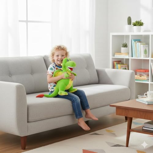 Image of Plush Stuffed Animal Toy | Ultra Soft and Cuddly Teddy for Kids and Adults | Cute Hugging Doll for Gifting, and Bedroom Decor (Green Dragon)