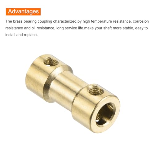QUARKZMAN 6 Stück 5mm auf 5mm Messing Wellenkupplung Verbindungsstück mit Schrauben und Sechskantschlüssel Flexibler Motorwellenkupplung für Autoreifenwellenmotor
