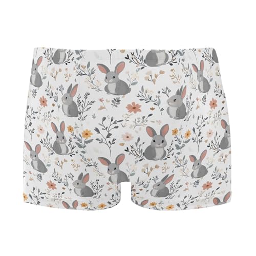 Happy Easter Cute Bunny Rabbit Mens Swim Trunk Swimwear Bathing Suit Swim Brief Square Leg Board Short S B0405054