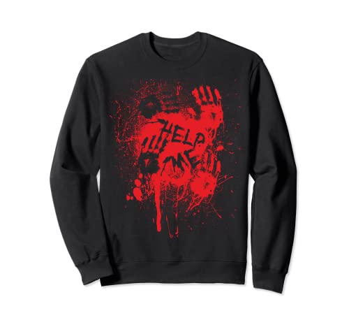 Ayúdame Manos Bloody Halloween Asesino Misterio Sudadera