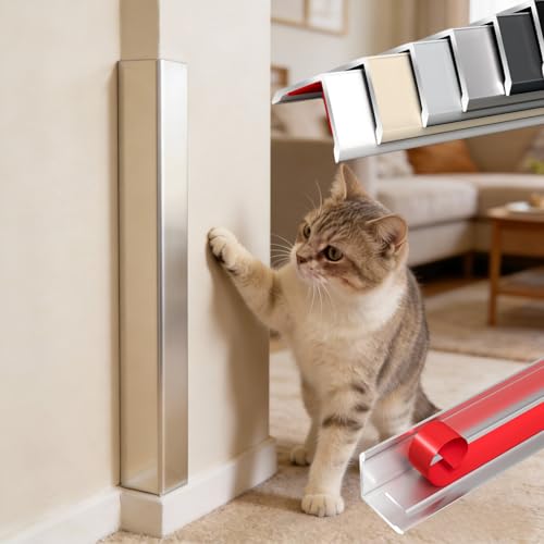 Protector de Esquinas Pared Metálico, Perfil L Aluminio Adhesivo 90 Grados, Esquinero Aluminio Pared Autoadhesivo para Muebles, Marcos de Puertas y Rodapiés Personalizable