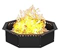 Mocomax Smokeless Fire Pit Ring 35-Inch Outer 31-Inch Inner Diameter, Large Solid Steel Firepit Liner for Outside Wood Burning, DIY Campfire Ring Above or In-Ground for Outdoor, Octagonal