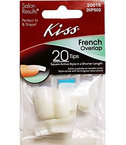 KISS 20 Tips French Overlap Square Active Short Length 20PS02