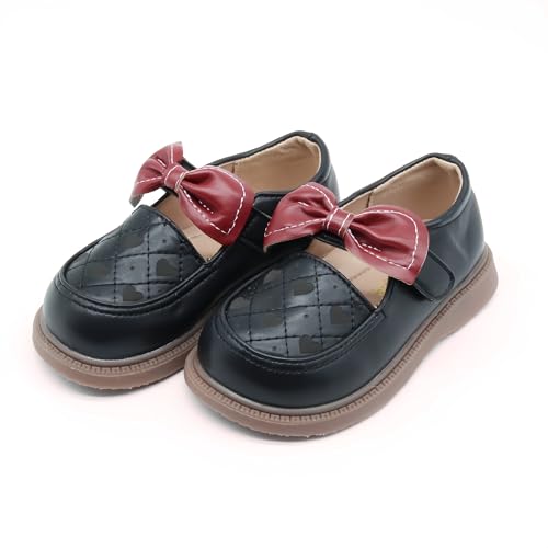Toddler& Little Girls Dress Shoes Little Girls Loafers School Uniform Mary Jane Flats Little Girls Flower Dress Party Dance Performance Shoes Thick Non-Slip Sole Casual Shoe