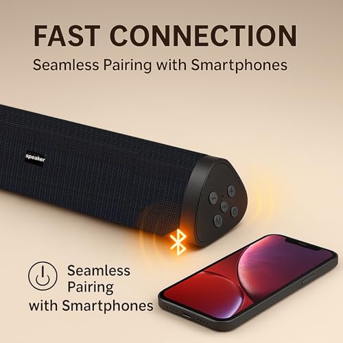 YUIOXDGL Portable Bluetooth Speaker Home Wireless Sound Bar, Home Theater Speaker System Compatible for PC, Laptop, Smartphones (Black) - image 4