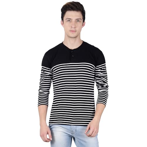 Image of fanideaz Men's Cotton Full Sleeve Henley T Shirts for Men