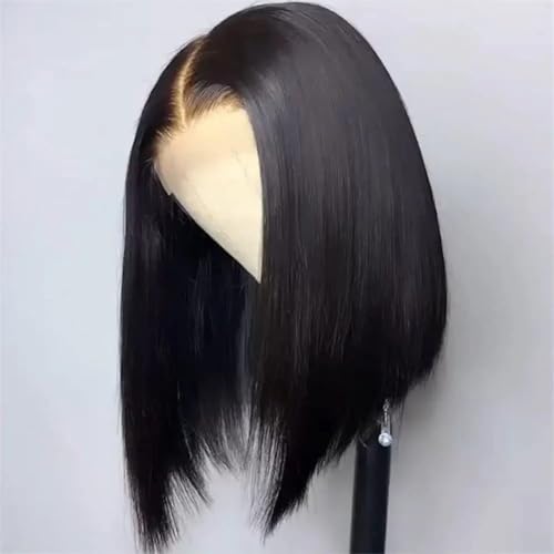Perruque cheveux humains naturels haut de gamme 13x4 Lace Frontal Bob bouclé 16" #180%
