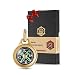 MecArmy CMP Titanium/Brass EDC Compass, Teardrop Shaped Design with Exquisite Engrave, Fluorescence Glow in The Dark Max Runtime of 6 Hours IPX5 Waterproof Free Beaded Chain Worn as Pendant (Brass)