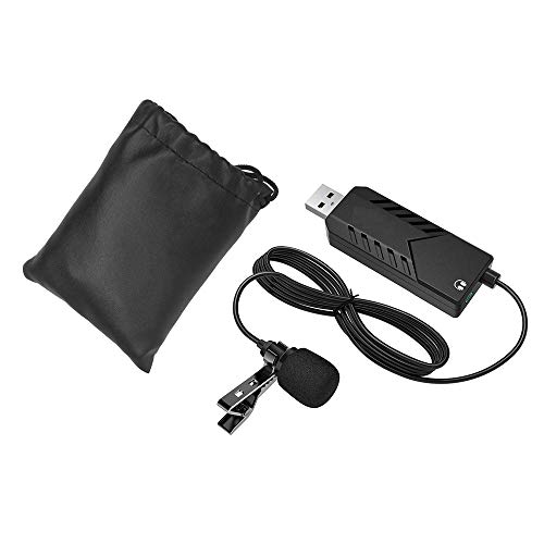 Honeytecs Microfone Cardióide Clip-on portátil Microfone de Lapela Computador USB Único Cabeça Plug