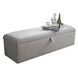 M & H diseños a Medida Plain Top Chenille otomana Caja, Madera, Gris, 3 m