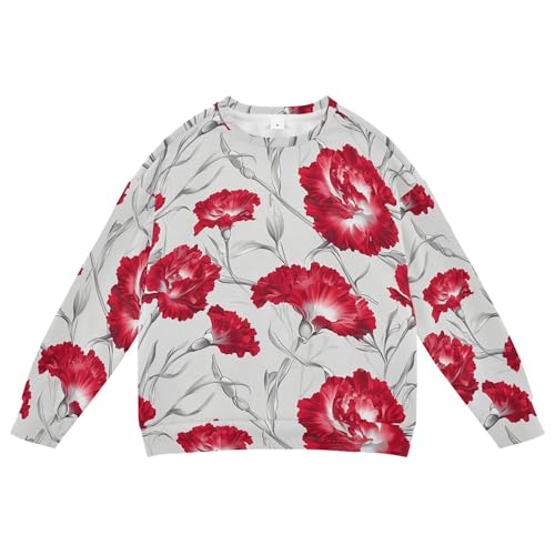 JUNZAN Unique Carnation Silver Kids Boys Hooded Sweatshirt Fleece Fall Tops Shirts Sports 4T