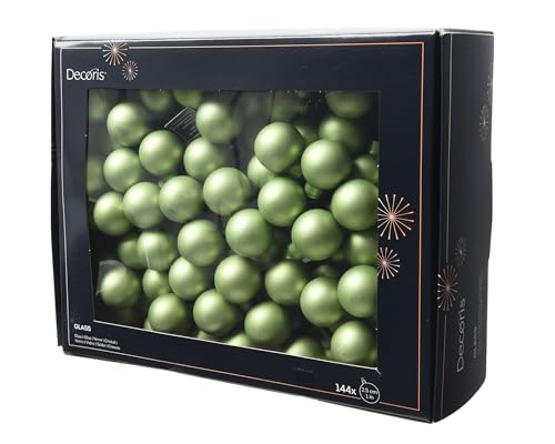 Boules de Noël en verre Kaemingk vert thé mat brillant pour table - 2