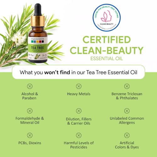 Image of Organix Mantra Tea Tree Oil for Skin, Fuller Hair & Healthy Toenails - 100% Pure Natural & Steam Distilled Oil - 15ML