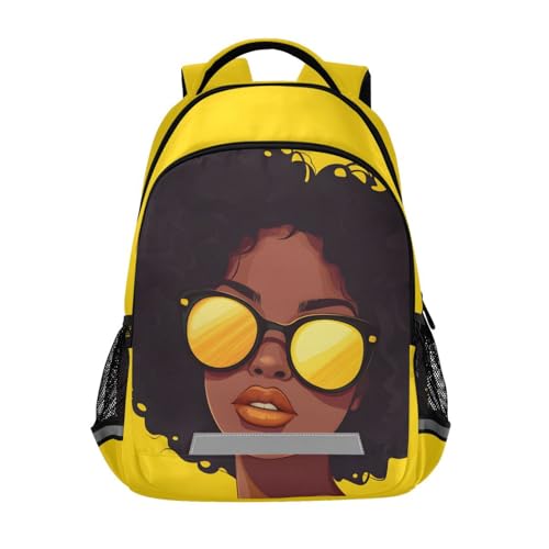 African American Woman School Backpack for boys girls Bookbag for College Travel Backpacks with Laptop Compartment